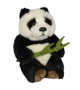 Plüsch Bär Panda mit Blatt 16cm
